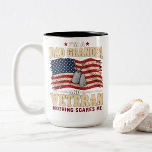 Taza Bicolor Veterano SOY UN PADRE, ABUELO Y UN VETERANO