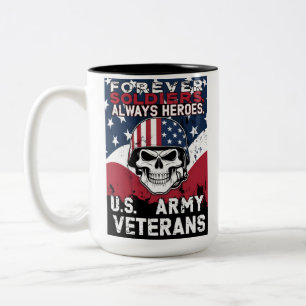 Taza Bicolor Veteranos del ejército de cráneo