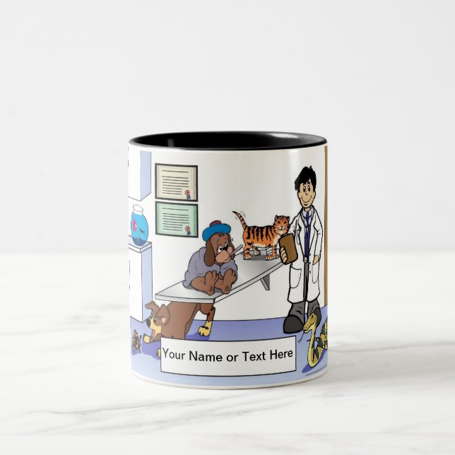 Taza Bicolor Veterinaria personalizada - Personalizado masculin (Centro)