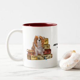 Taza Bicolor Viajando con mi Cavalier Blenheim King Charles