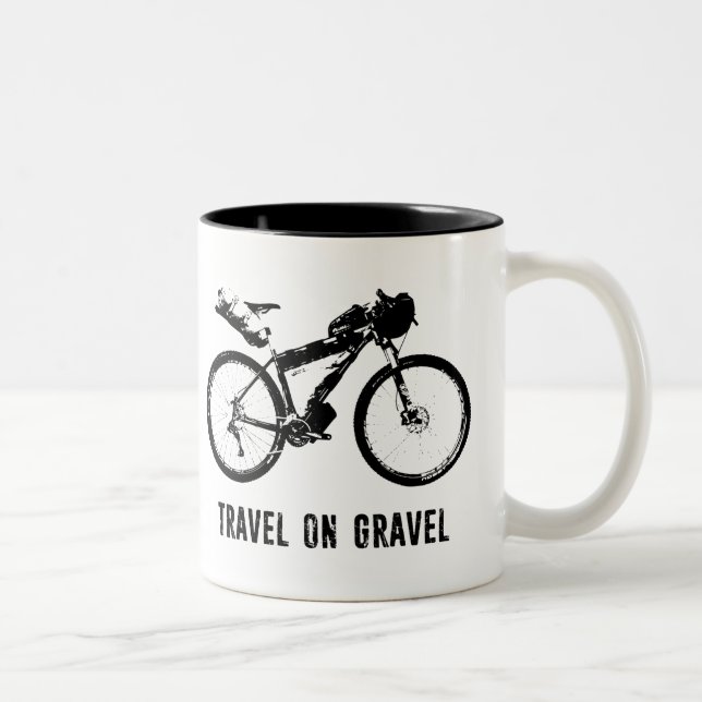 Taza Bicolor Viajar En Bikepacking De Gravel (Derecha)