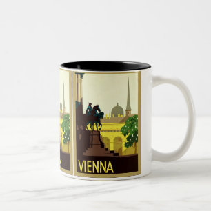 Taza Bicolor Viaje austríaco del vintage del ~ de Viena