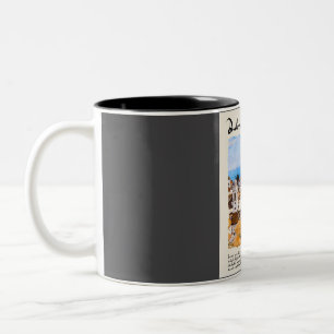 Taza Bicolor Viaje de acuarela de vintage de Dubrovnik