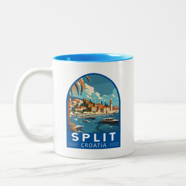 Taza Bicolor Viaje de arte de Split en Croacia (Izquierda)