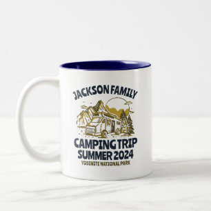 Taza Bicolor Viaje de camping de la Reunión de la Familia RV Vi