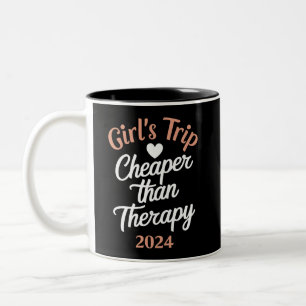 Taza Bicolor Viaje de chicas 2024 más barato que vacaciones de 