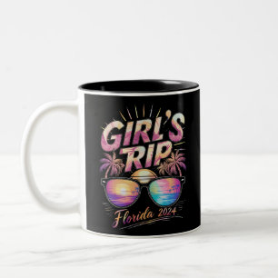 Taza Bicolor Viaje de chicas a Florida fin de semana de playa v