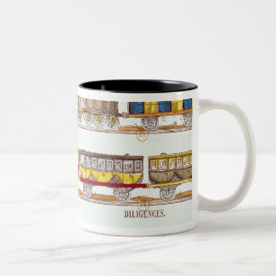 Taza Bicolor Viaje del carril en 1845