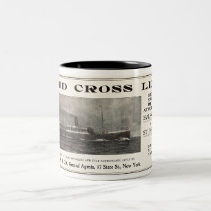 TAZA BICOLOR VIAJE EN 1915 POR PUBLICIDAD DE LA VAPOR