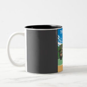 Taza Bicolor Viaje Mínimo Retro para Tailandia