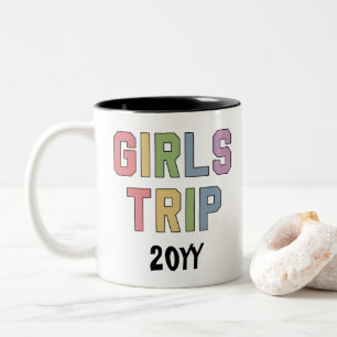 Taza Bicolor Viaje personalizado de chicas, fin de semana de va