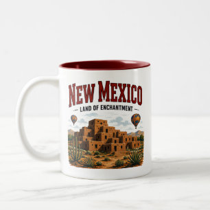 Taza Bicolor Viaje por el patrimonio del desierto de Nuevo Méxi