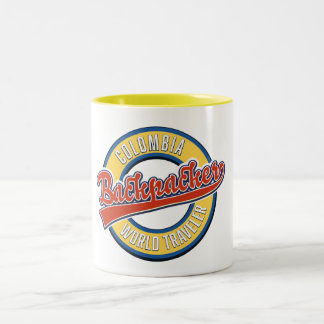 Taza Bicolor Viajero del mundo de los mochileros de Colombia