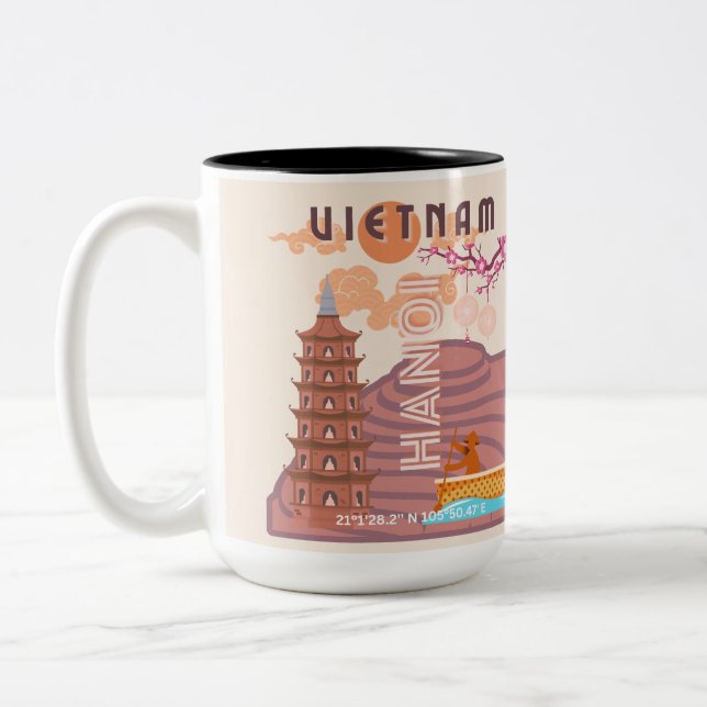 Taza Bicolor Viajes de Vietnam (Izquierda)