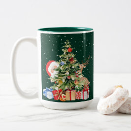 Taza Bicolor Vibes de Navidades elegantes