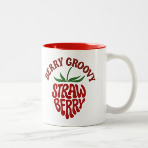 Taza Bicolor Vibes Groovy Strawberry Retro 70