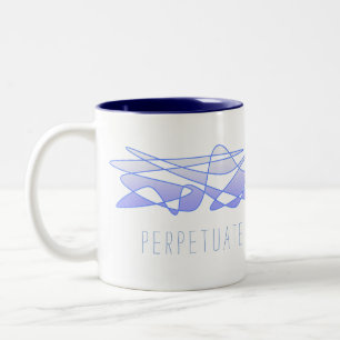 Taza Bicolor "Vibes positivas perpetuas" Arte púrpura azul