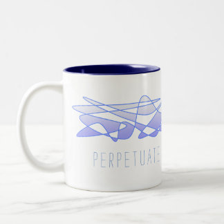 Taza Bicolor "Vibes positivas perpetuas" Arte púrpura azul