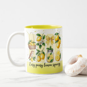 Taza Bicolor Vibraciones Brillantes y Elegantes de Limón de Ver