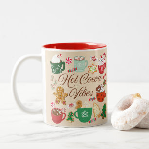Taza Bicolor Vibraciones de Chocolate Caliente de Navidad