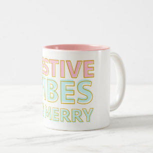 Taza Bicolor Vibraciones festivas modernas y coloridas. Sé aleg