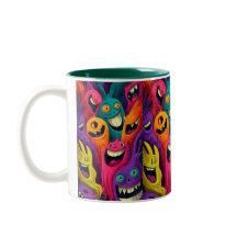 Vibrant Abstract Cartoon Creature Mug
