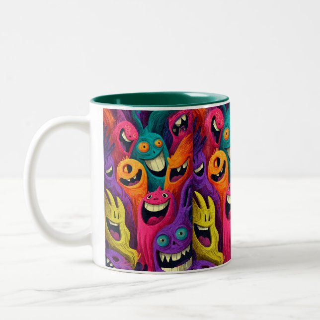 Taza Bicolor Vibrant Abstract Cartoon Creature Mug (Izquierda)