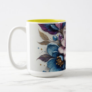 Taza Bicolor Vibrant Floral Artwork