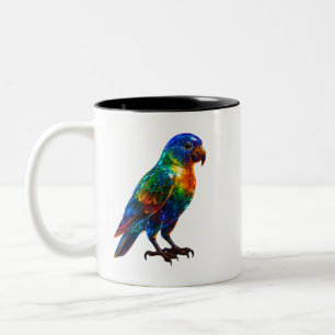 Taza Bicolor Vibrante arte de loro arco iris - Efecto de vidrio