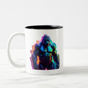 Taza Bicolor Vibrante impresión de arte de Neon Gorilla