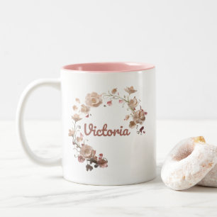Taza Bicolor Victoria Floral Mug