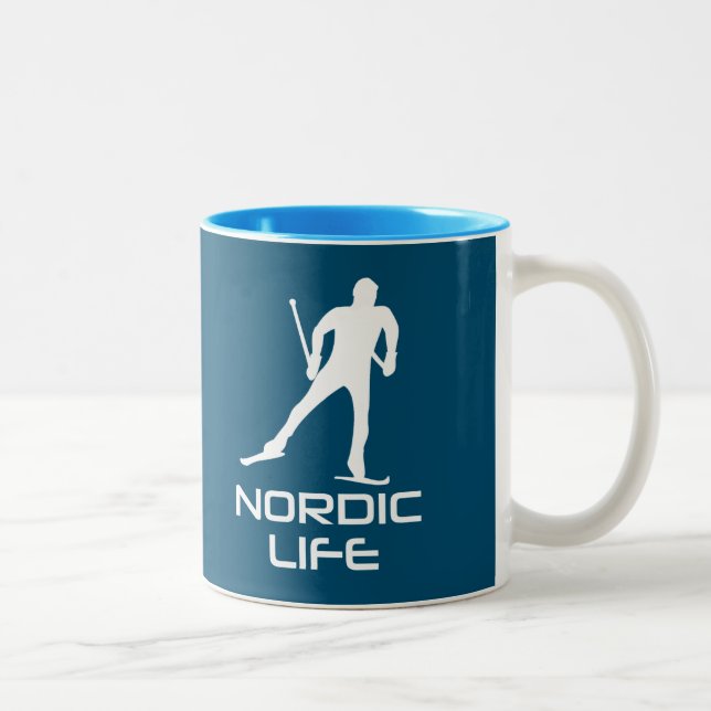 Taza Bicolor Vida de esquí nórdico (Derecha)