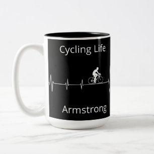Taza Bicolor Vida en bicicleta, personalizable latido