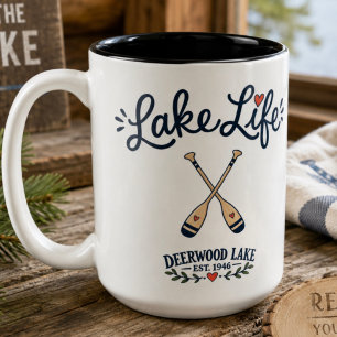 Taza Bicolor Vida en el Lago Remos Lago Deerwood