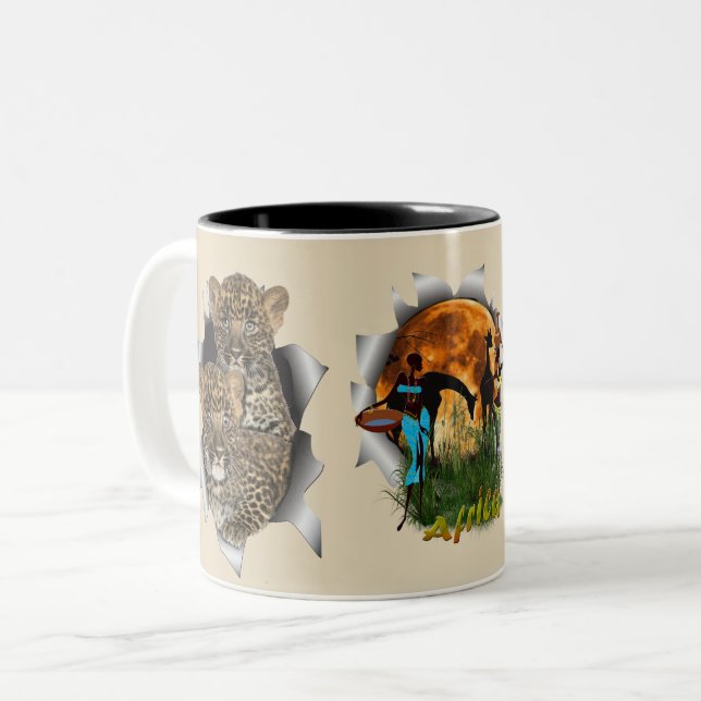 Taza Bicolor Vida silvestre africana (Anverso izquierdo)