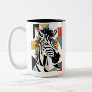 Taza Bicolor Vida silvestre africana geométrica Guay Zebra