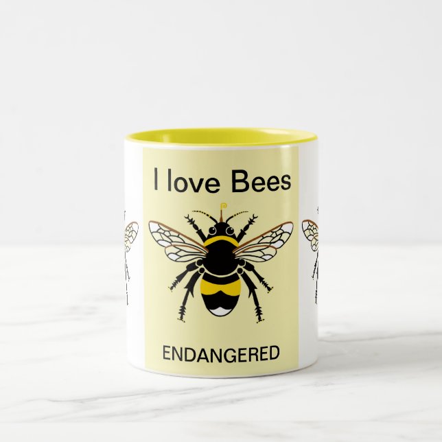 Taza Bicolor Vida silvestre - Amo las Abejas - Naturaleza - Ama (Centro)