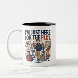 Taza Bicolor Vida Universitaria Divertida "Estoy Aquí Solo Por