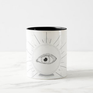 Taza Bicolor Vidente Ojo Vidente Bola de Cristal Esotérica