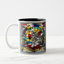 Taza Bicolor Vidrio manchado de tabla gris