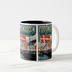 Taza Bicolor Vieja Copenhague denmark regalos coloridos de casa