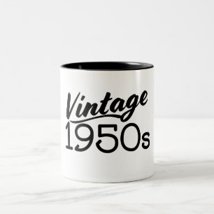 Taza Bicolor Vieja década de 1950
