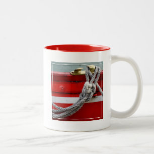 Taza Bicolor Viejas cuerdas del arco en el listón de cobre
