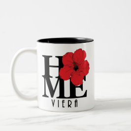 Taza Bicolor Viera HOME Red Hibiscus 11oz