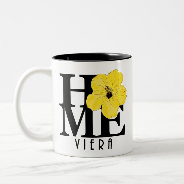 Taza Bicolor Viera HOME Yellow Hibiscus 11oz (Izquierda)