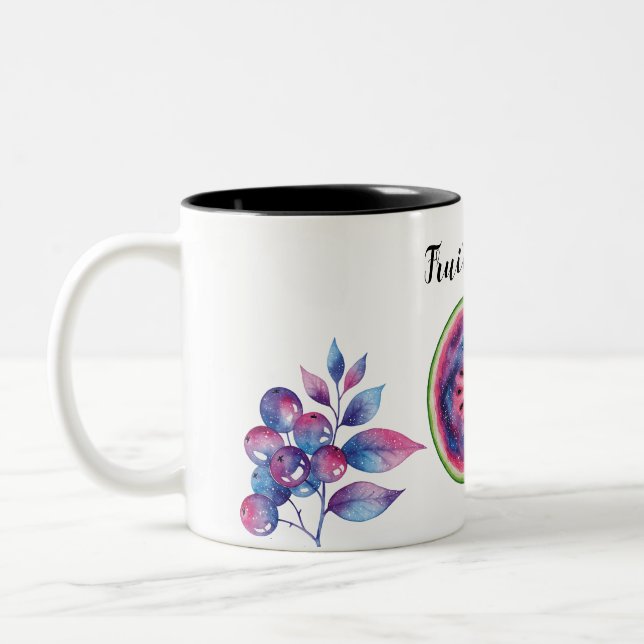 Taza Bicolor vigas de fruta espacial (Izquierda)