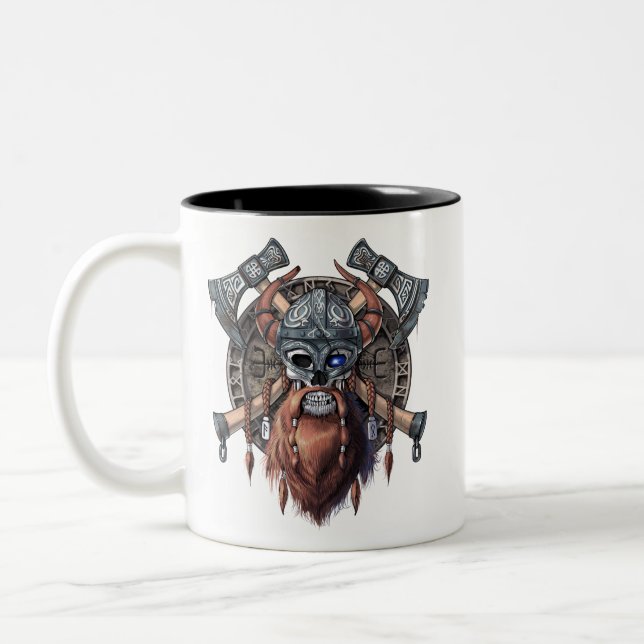 Taza Bicolor Viking Warrior Skull (Izquierda)