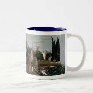 Taza Bicolor Villa junto al mar por Arnold Bocklin, simbolismo
