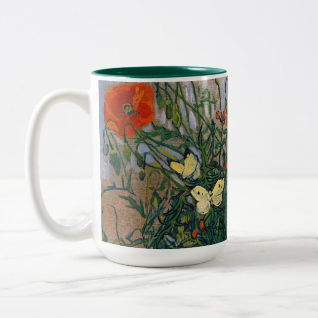 Taza Bicolor Vincent van Gogh - Mariposas y Papas (Izquierda)
