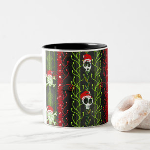 Taza Bicolor Vines O' Death Navidad Skeleton
